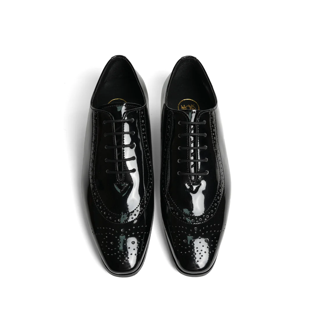 Glossy Classic Patent Oxford Lace-Ups - Black - Image 3