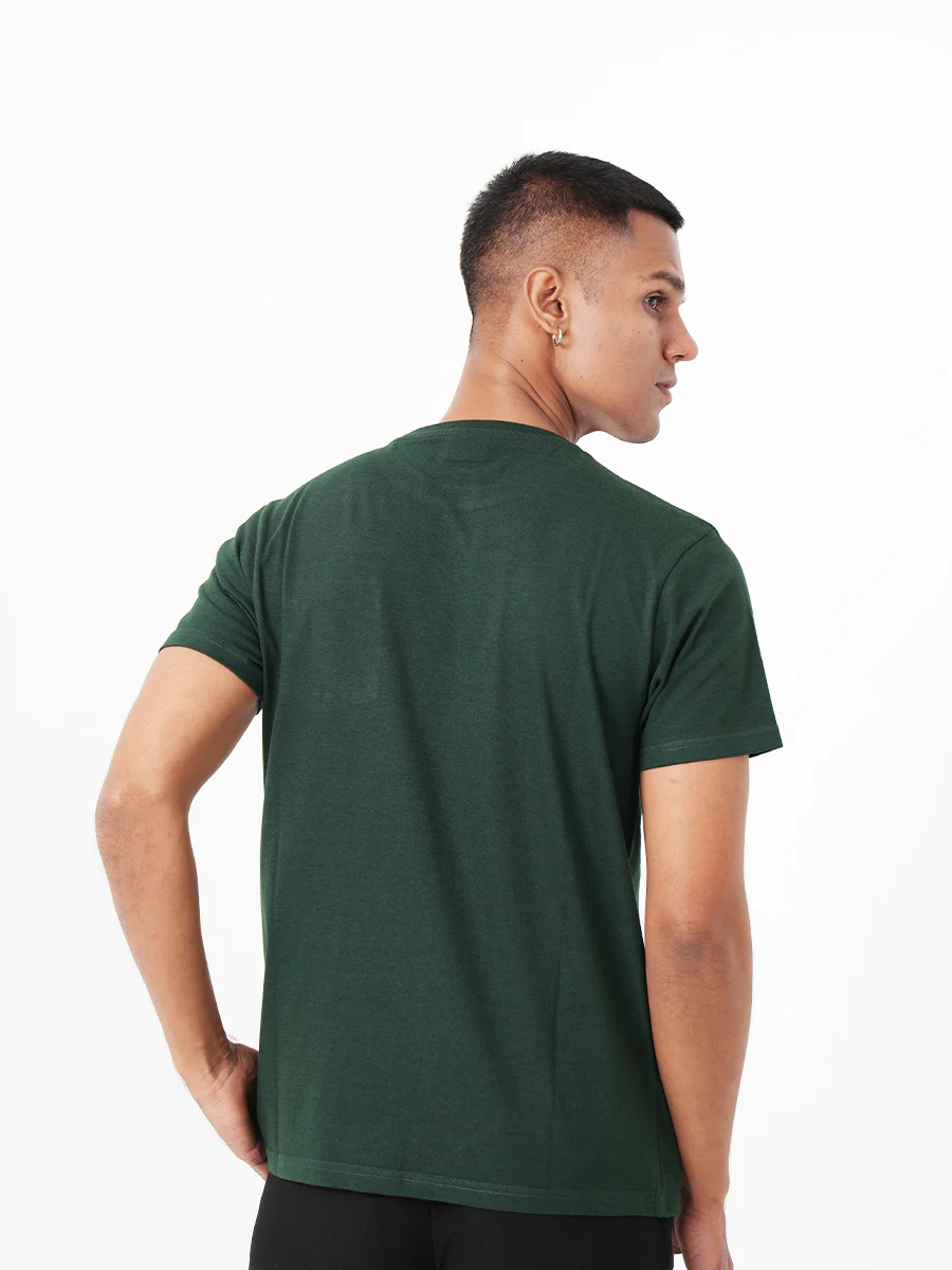 Monkstory Bamboo Cotton Crew Tee - Bottle Green - Image 4