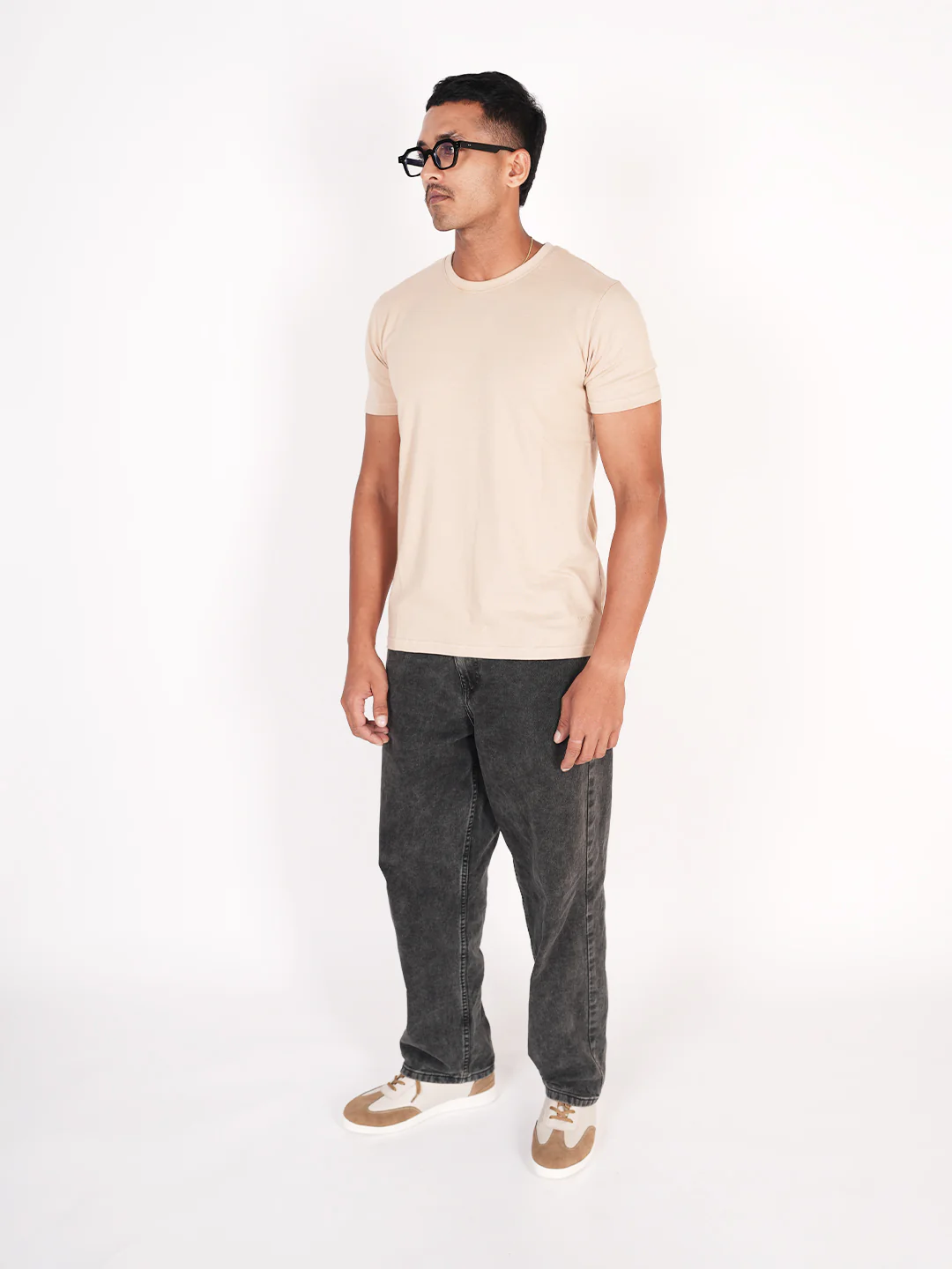 Monkstory Bamboo Cotton Crew Tee - Classic Cream - Image 3