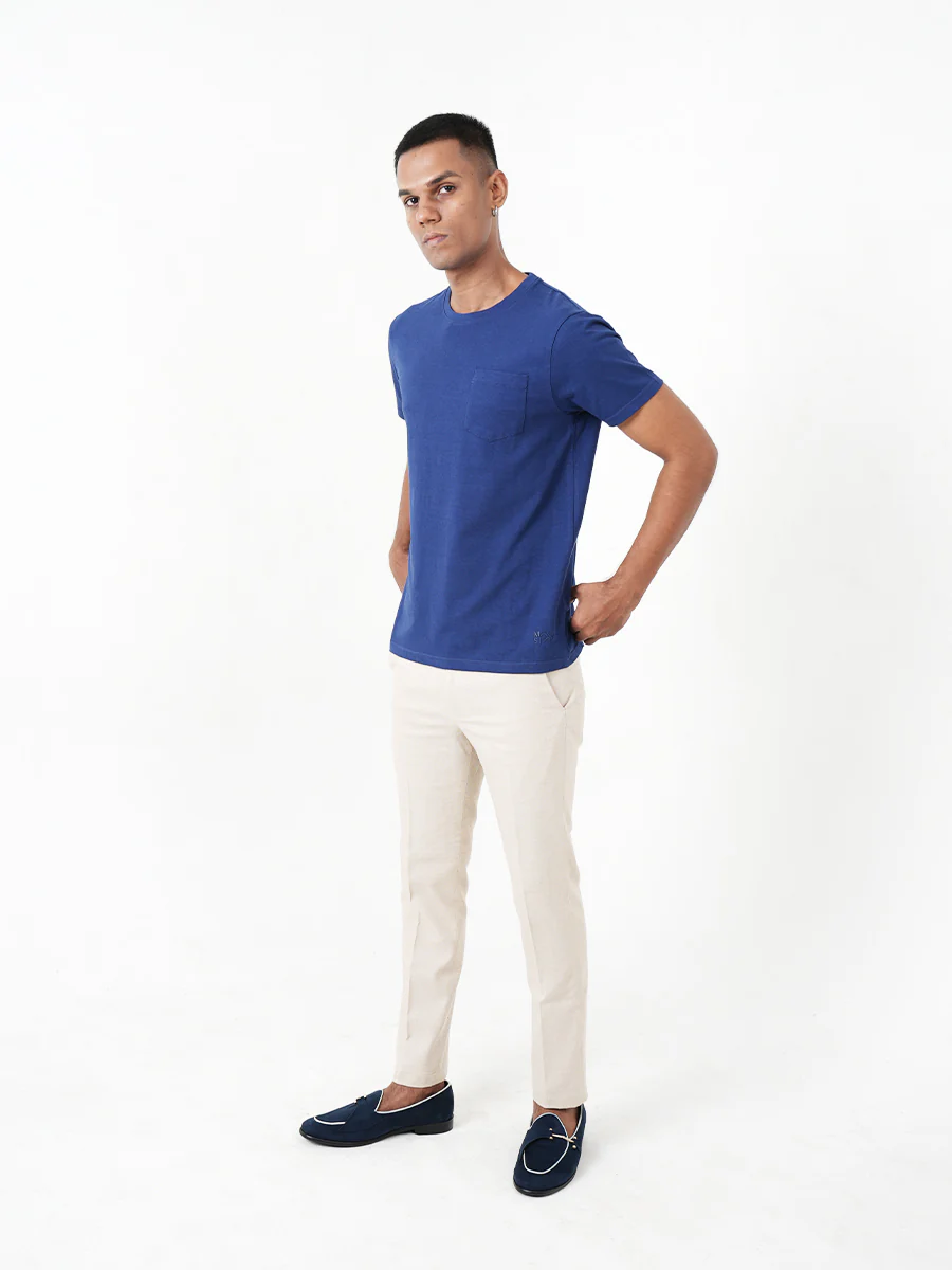Monkstory Bamboo Cotton Crew Tee - Midnight Blue - Image 3