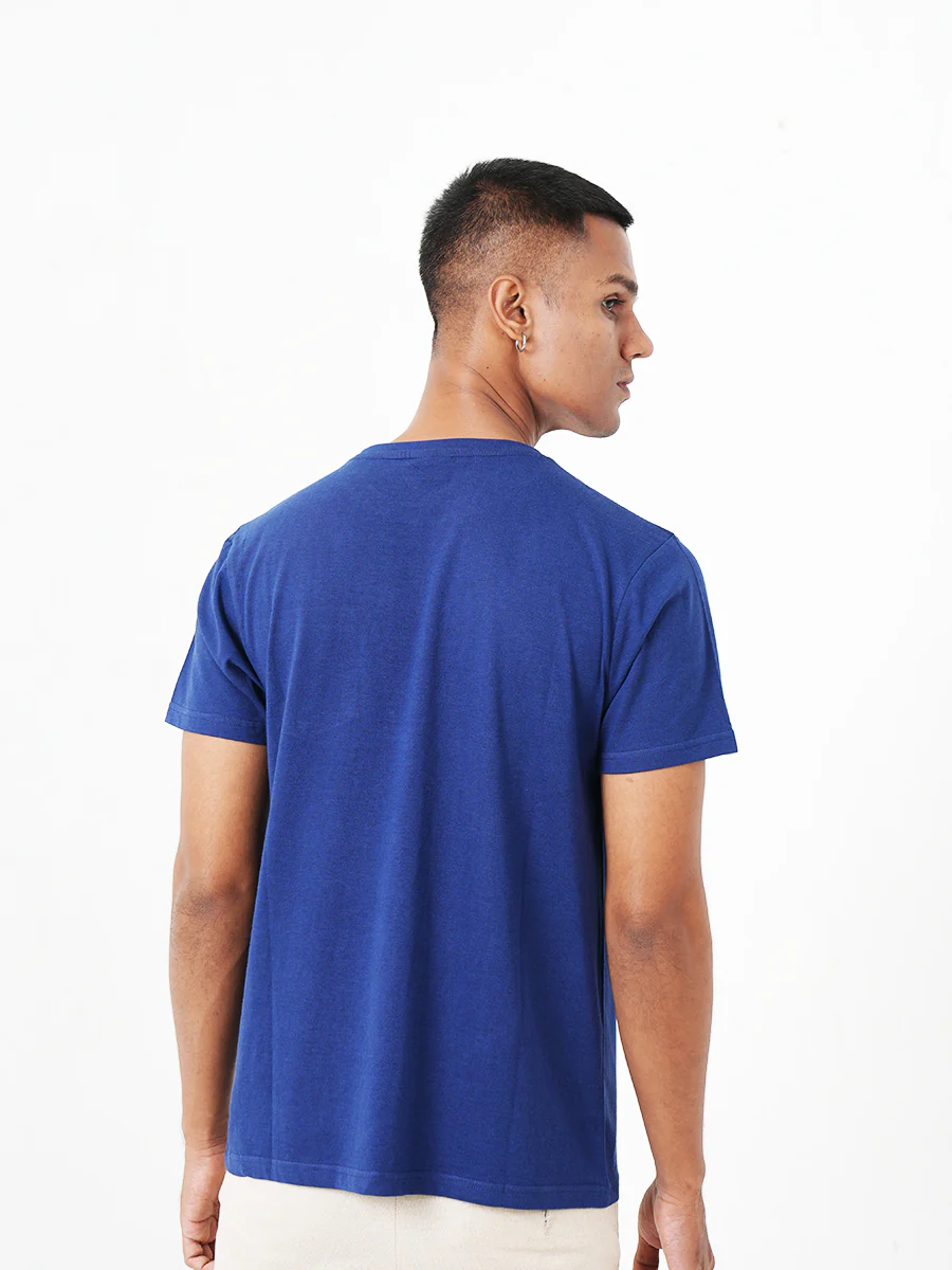 Monkstory Bamboo Cotton Crew Tee - Midnight Blue - Image 4