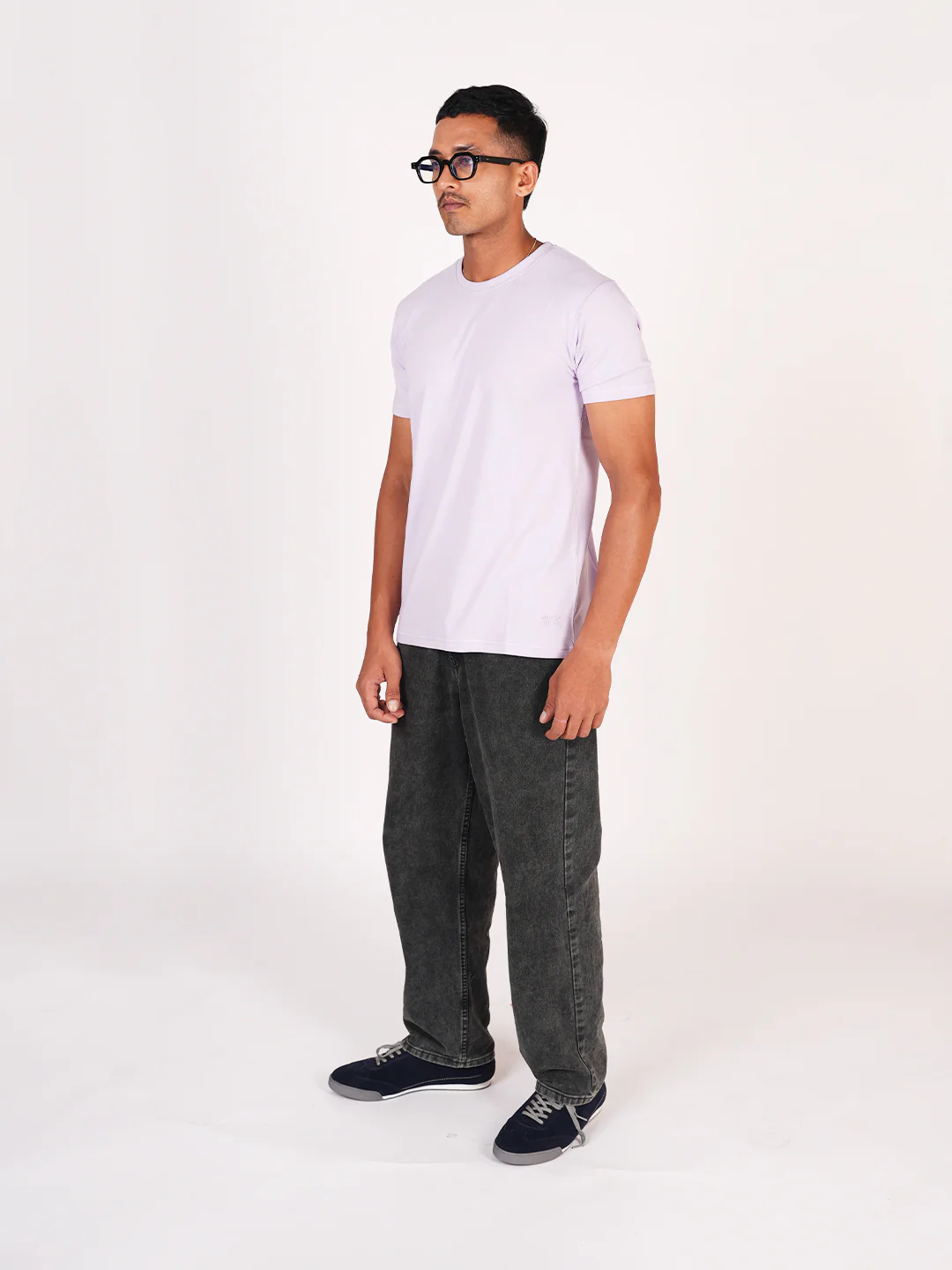 Monkstory Bamboo Cotton Crew Tee - Pale Lavender - Image 3