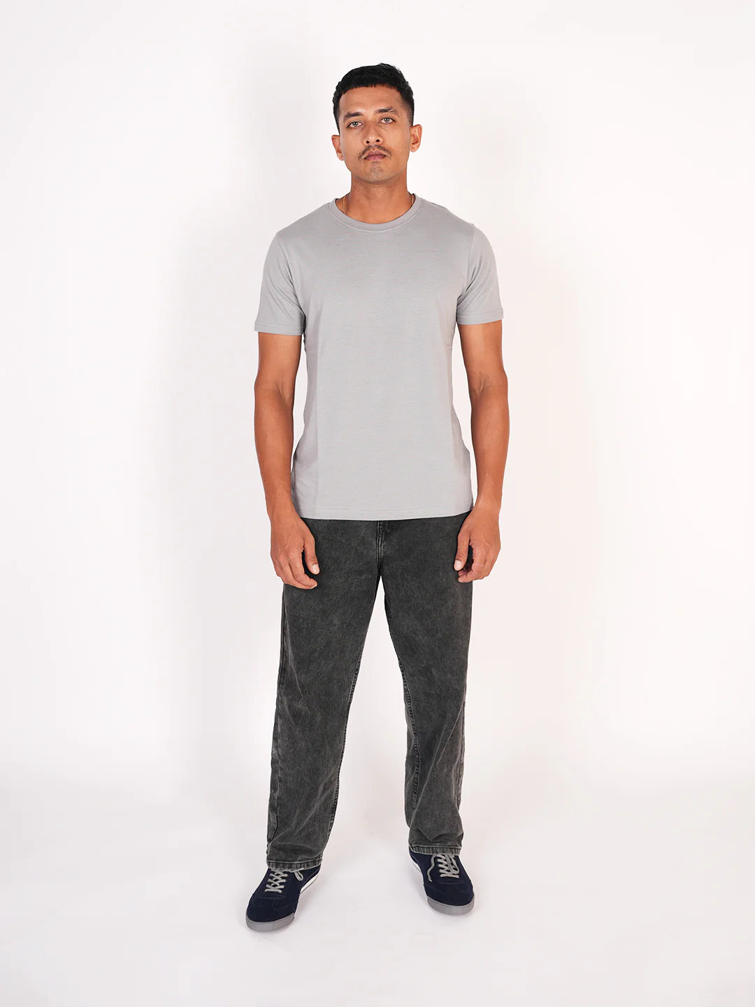 Monkstory Bamboo Cotton Crew Tee - Pastel Grey - Image 3