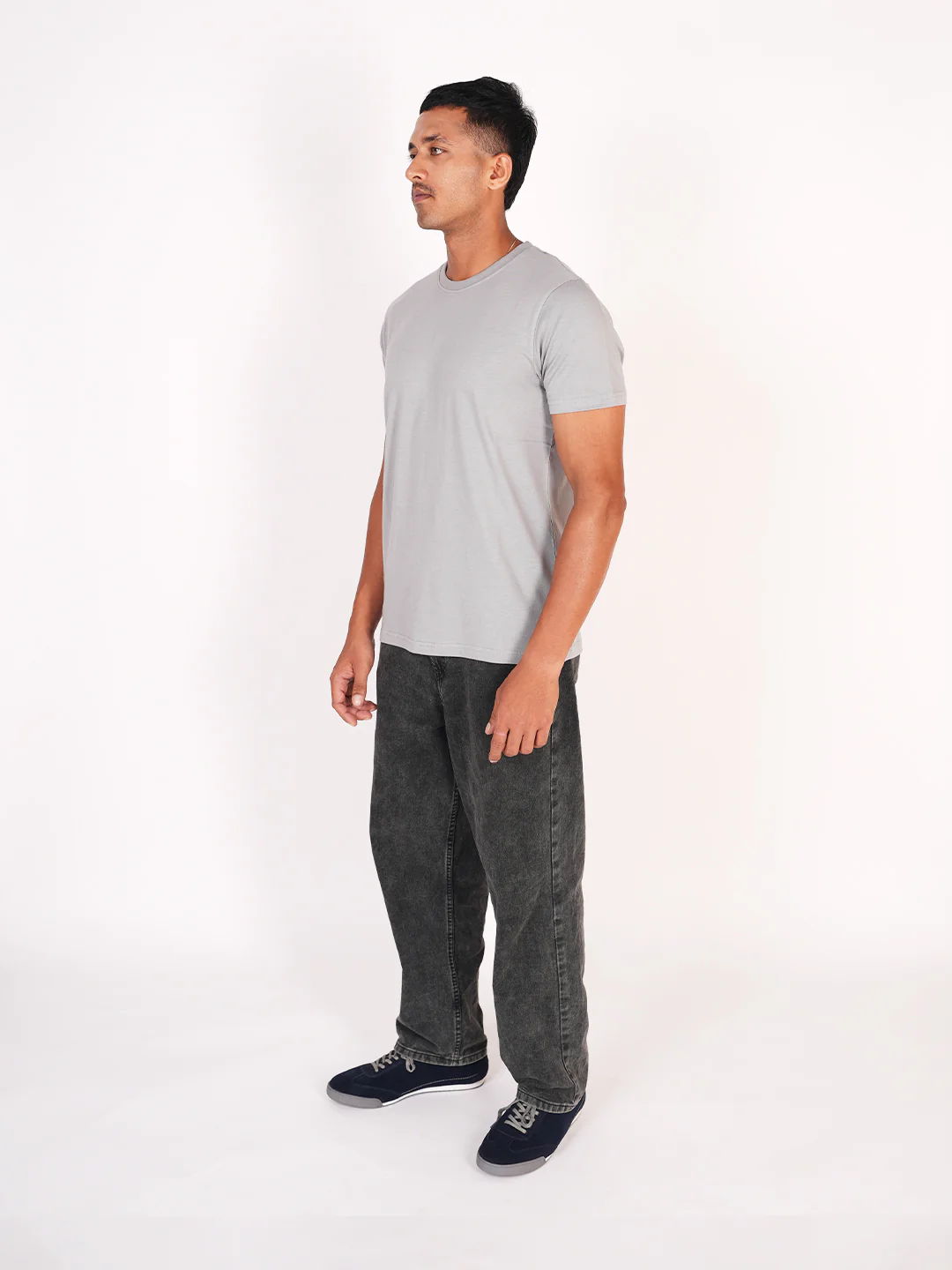Monkstory Bamboo Cotton Crew Tee - Pastel Grey - Image 4