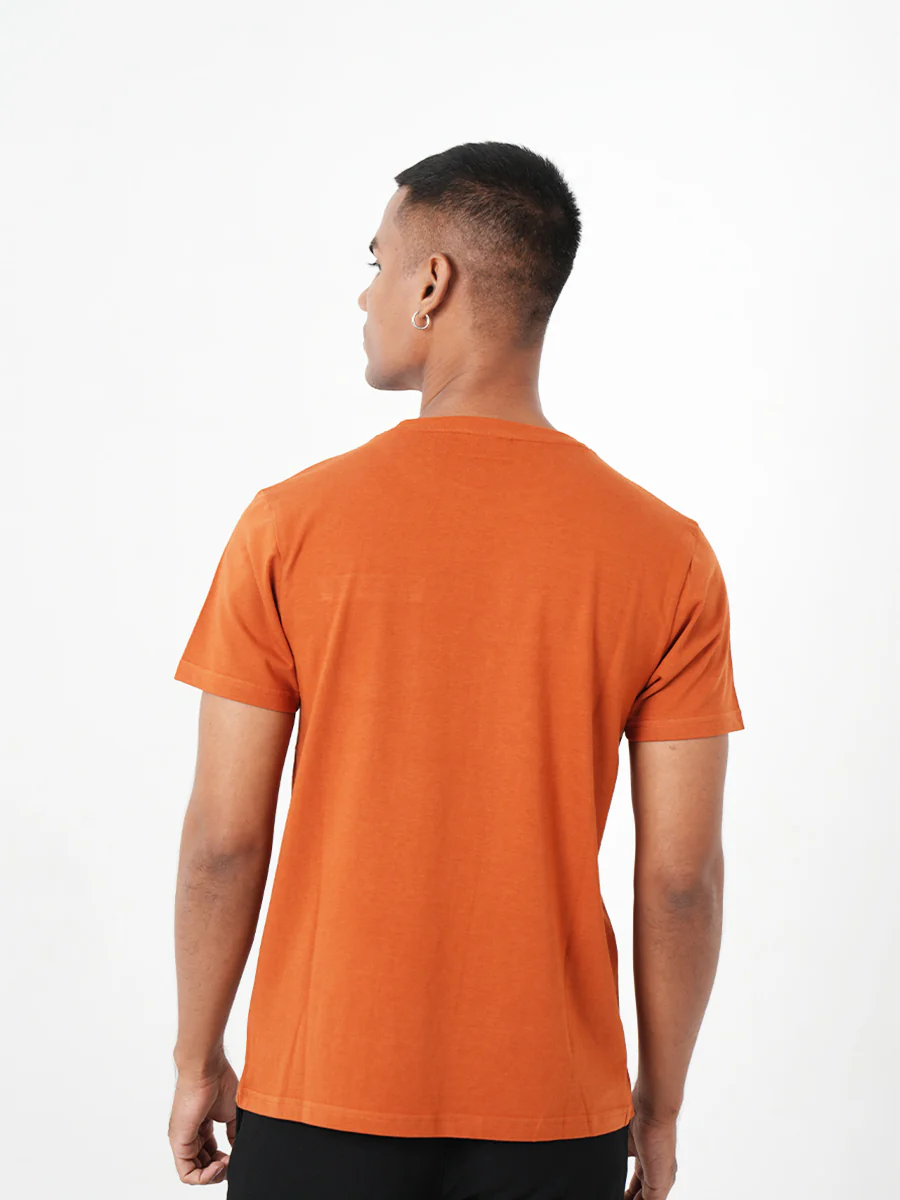 Monkstory Bamboo Cotton Crew Tee - Rusty Orange - Image 4