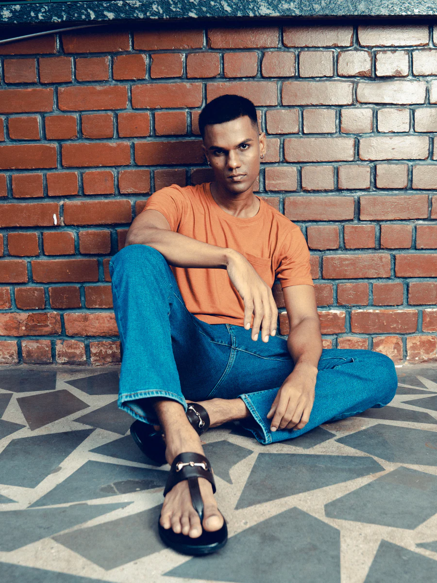Monkstory Bamboo Cotton Crew Tee - Rusty Orange - Image 5
