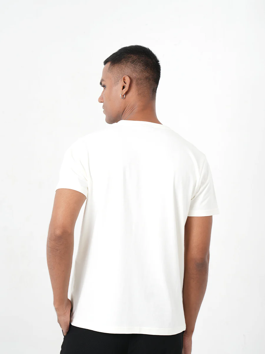 Monkstory Bamboo Cotton Crew Tee - Warm Ivory - Image 4