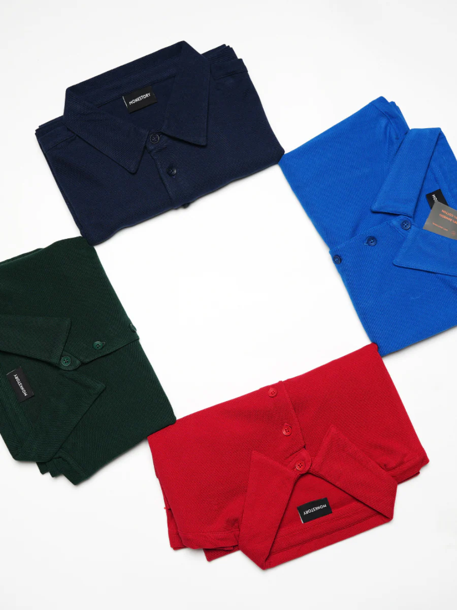 Monkstory Bamboo Cotton Polo Tee - Cobalt Blue - Image 7