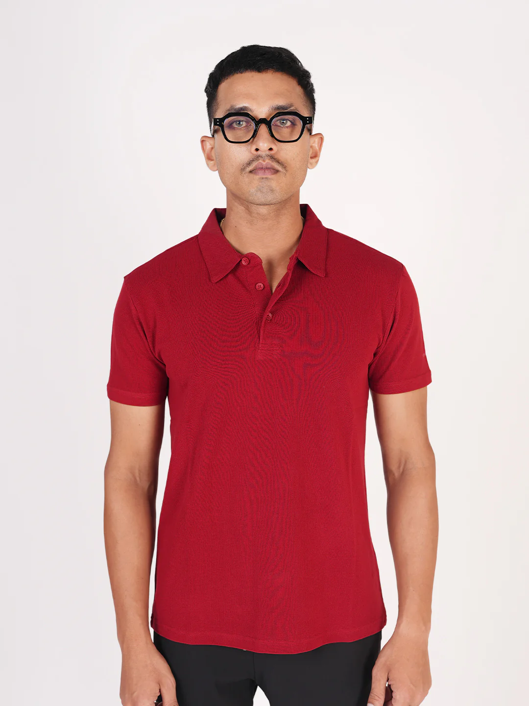 Monkstory Bamboo Cotton Polo Tee - Maroon - Image 3