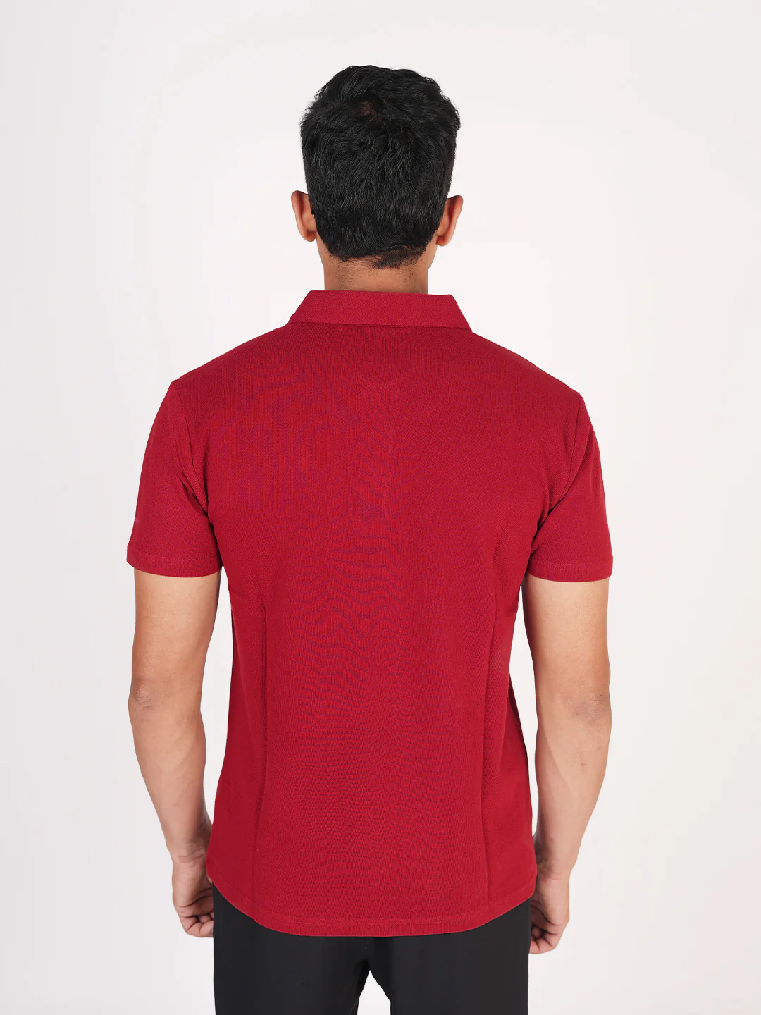Monkstory Bamboo Cotton Polo Tee - Maroon - Image 4
