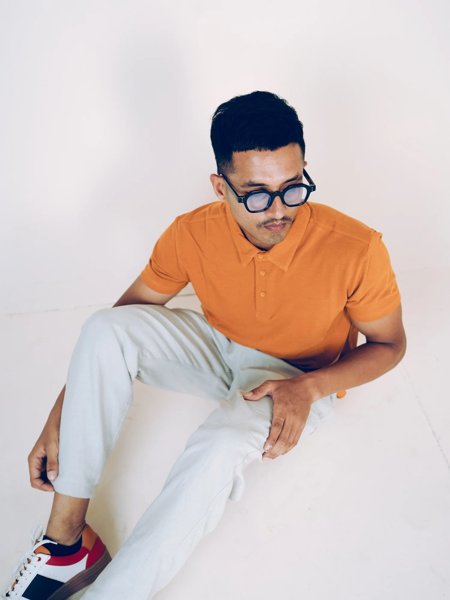 Monkstory Bamboo Cotton Polo Tee - Ochre - Image 3