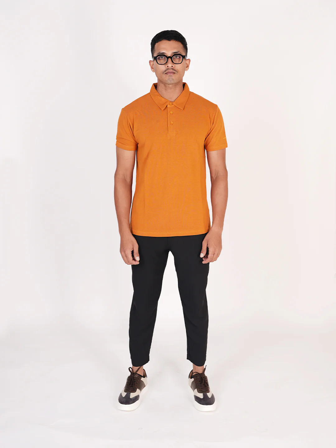 Monkstory Bamboo Cotton Polo Tee - Ochre - Image 4