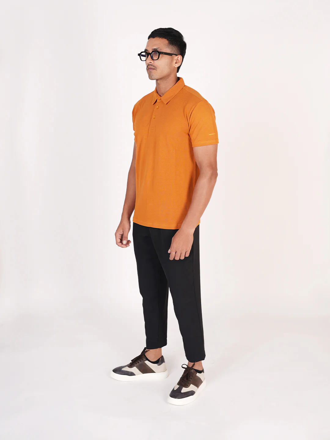 Monkstory Bamboo Cotton Polo Tee - Ochre - Image 5