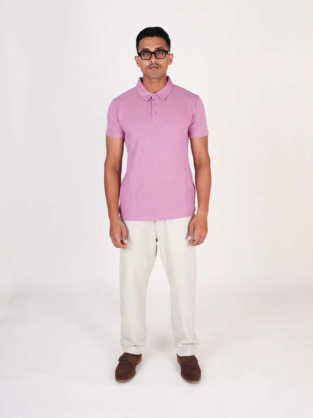 Monkstory Bamboo Cotton Polo Tee - Pastel Pink - Image 3