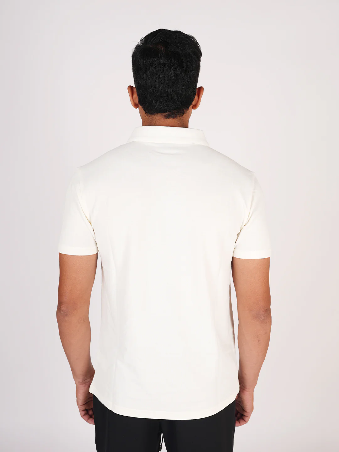 Monkstory Bamboo Cotton Zip-Polo Tee - Off-White - Image 5