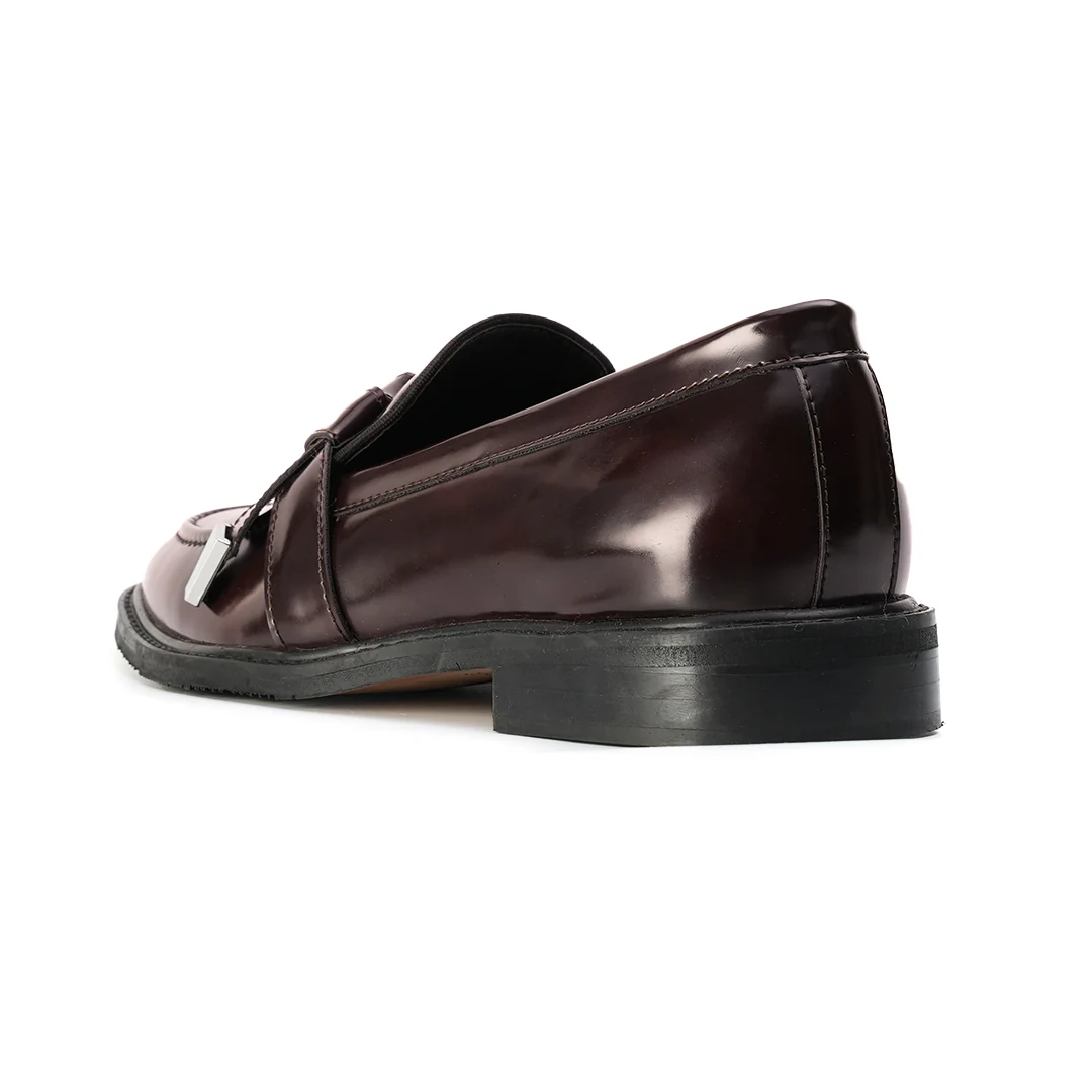 Monkstory Belted Slip-Ons - Burgundy - Image 5