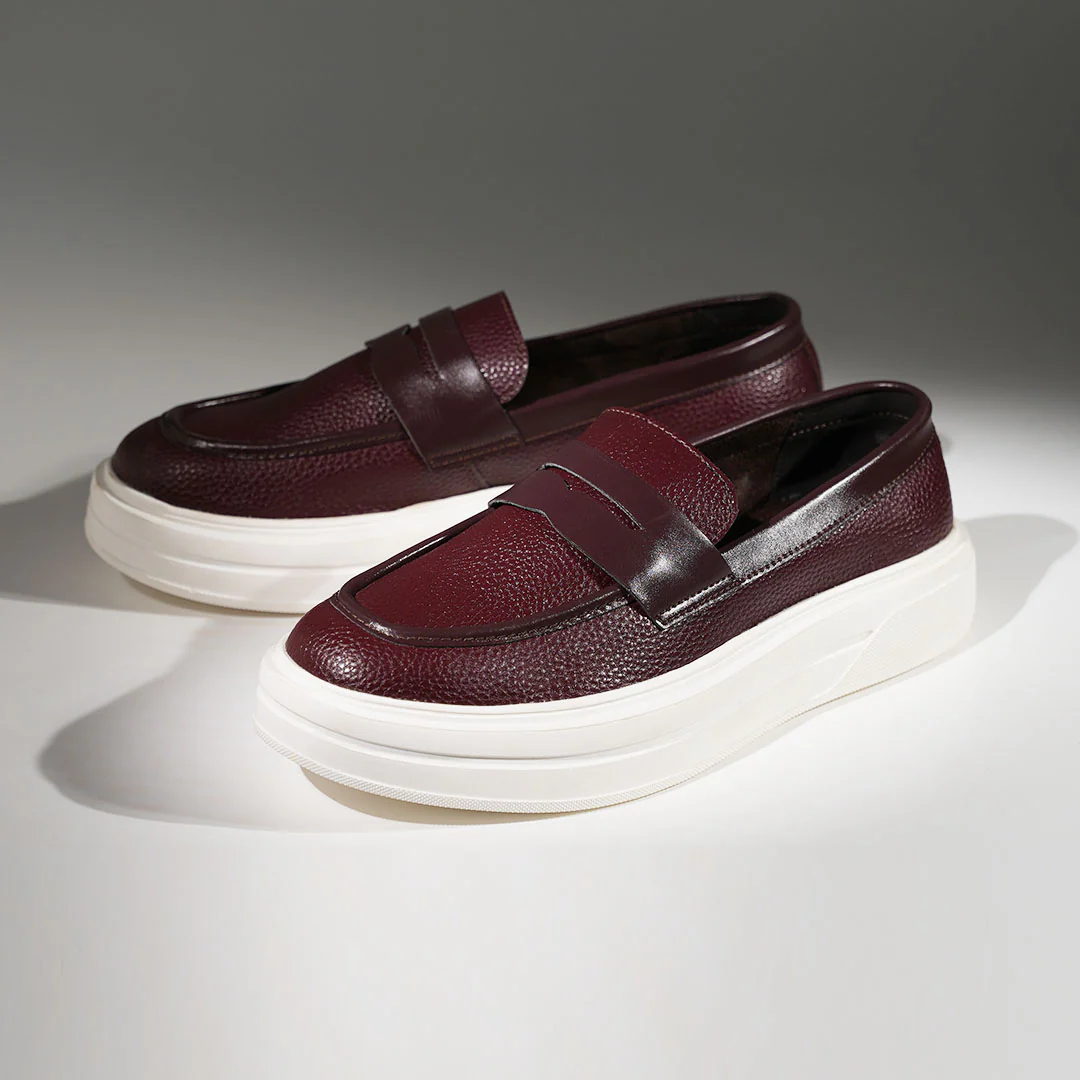 Monkstory Chunky Luxe Slip-On Sneakers - Deep Burgundy - Image 3