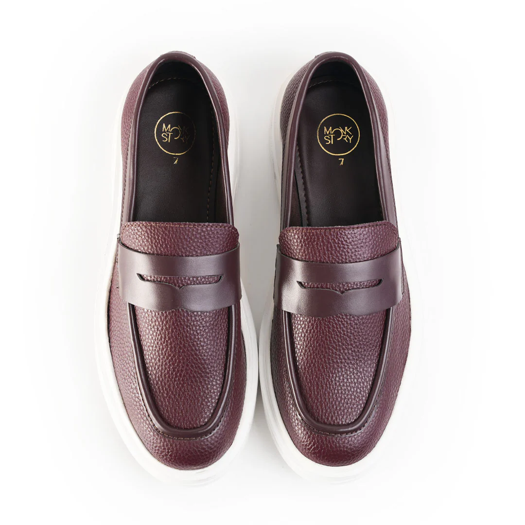 Monkstory Chunky Luxe Slip-On Sneakers - Deep Burgundy - Image 6