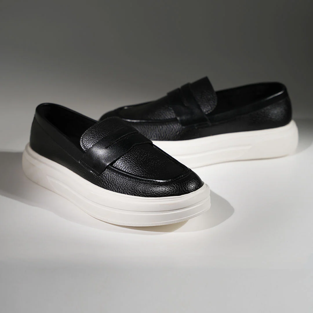 Monkstory Chunky Luxe Slip-On Sneakers - Royal Black - Image 3