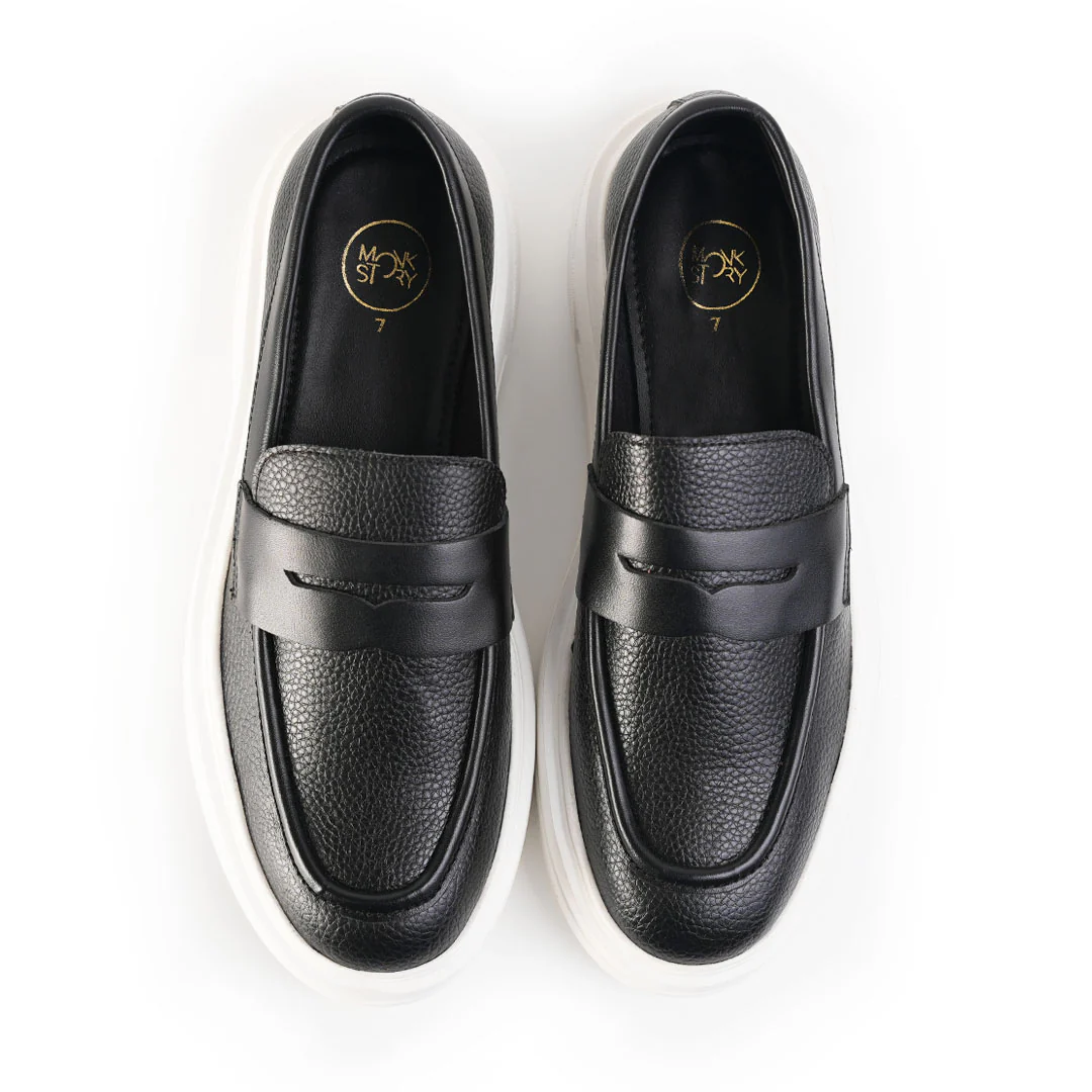 Monkstory Chunky Luxe Slip-On Sneakers - Royal Black - Image 4