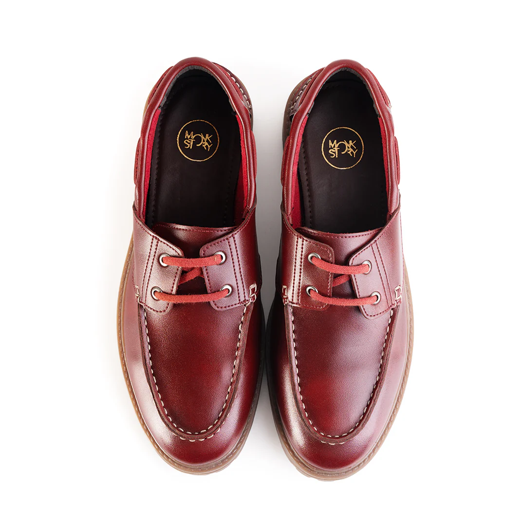 Monkstory Cosmopolitan Boat Loafers - Burgundy - Image 8