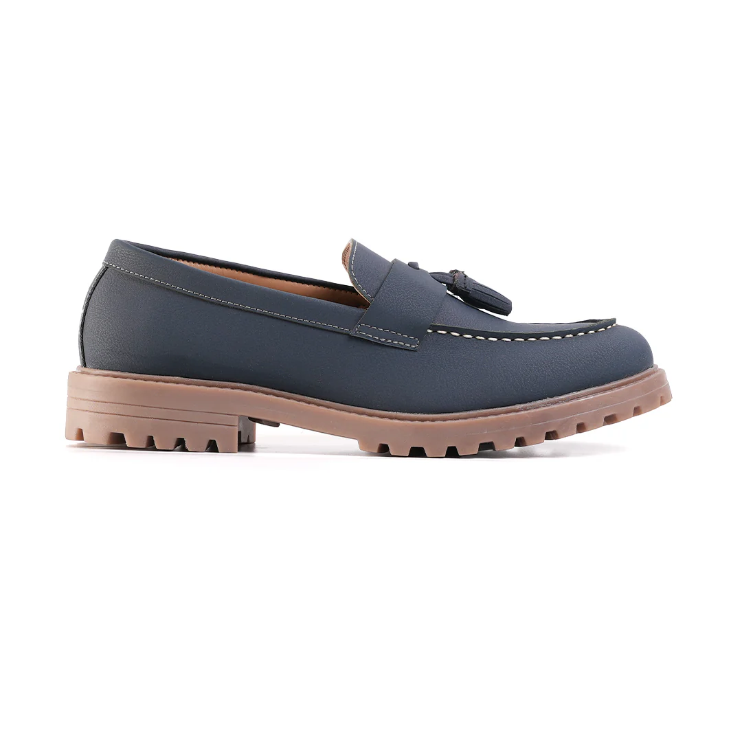 Monkstory Cosmopolitan Bold Tassel Loafers - Blue - Image 3