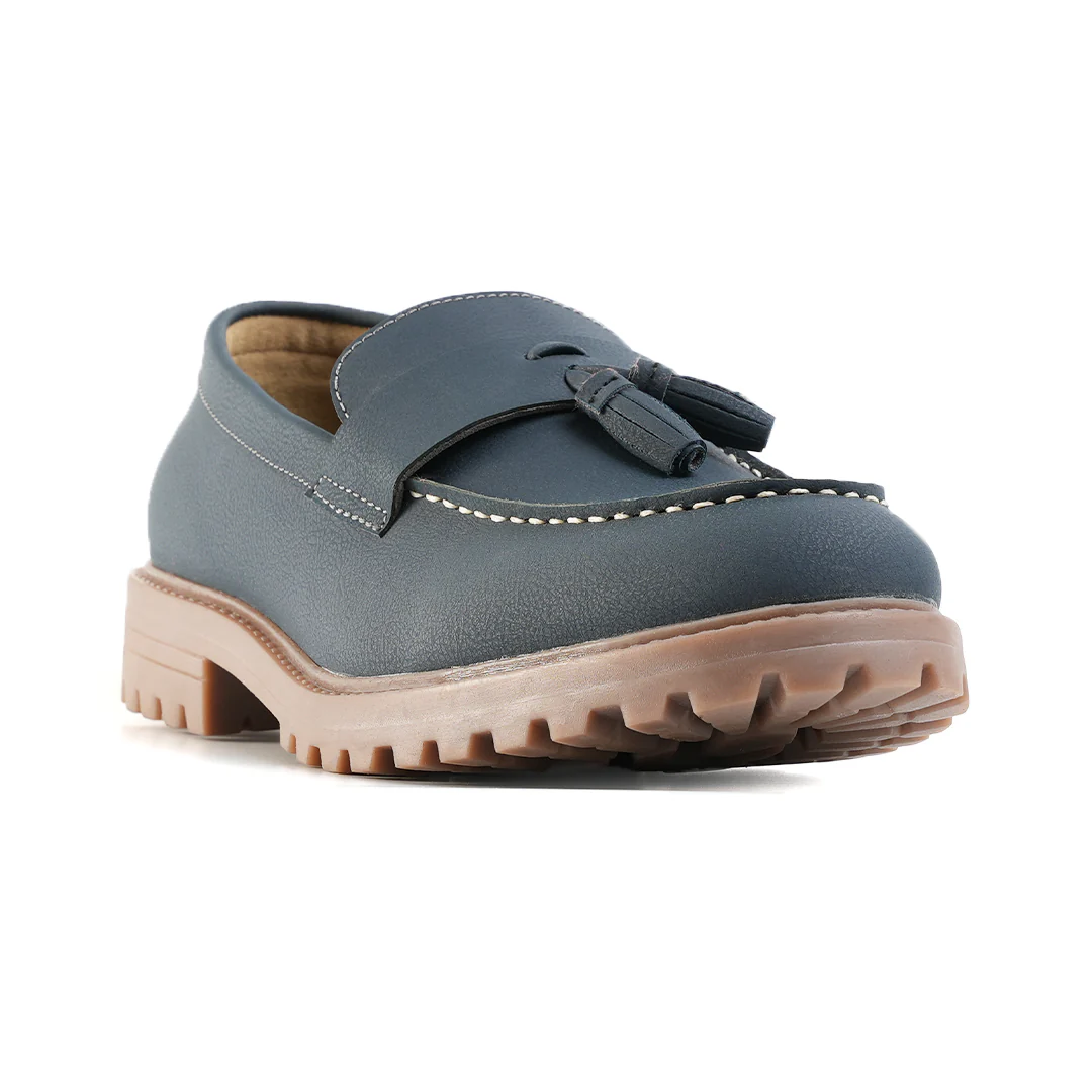 Monkstory Cosmopolitan Bold Tassel Loafers - Blue - Image 4