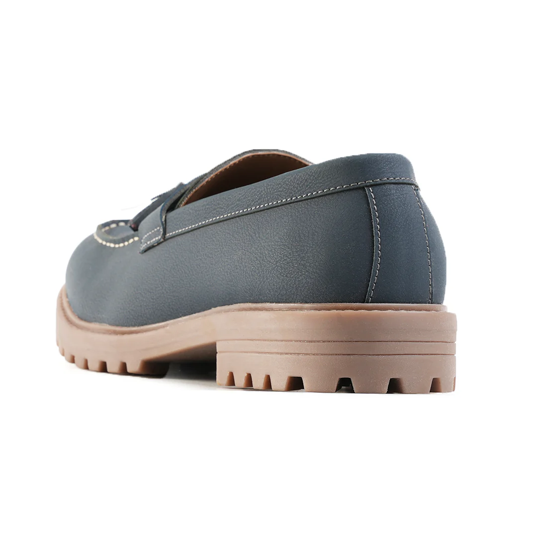 Monkstory Cosmopolitan Bold Tassel Loafers - Blue - Image 5