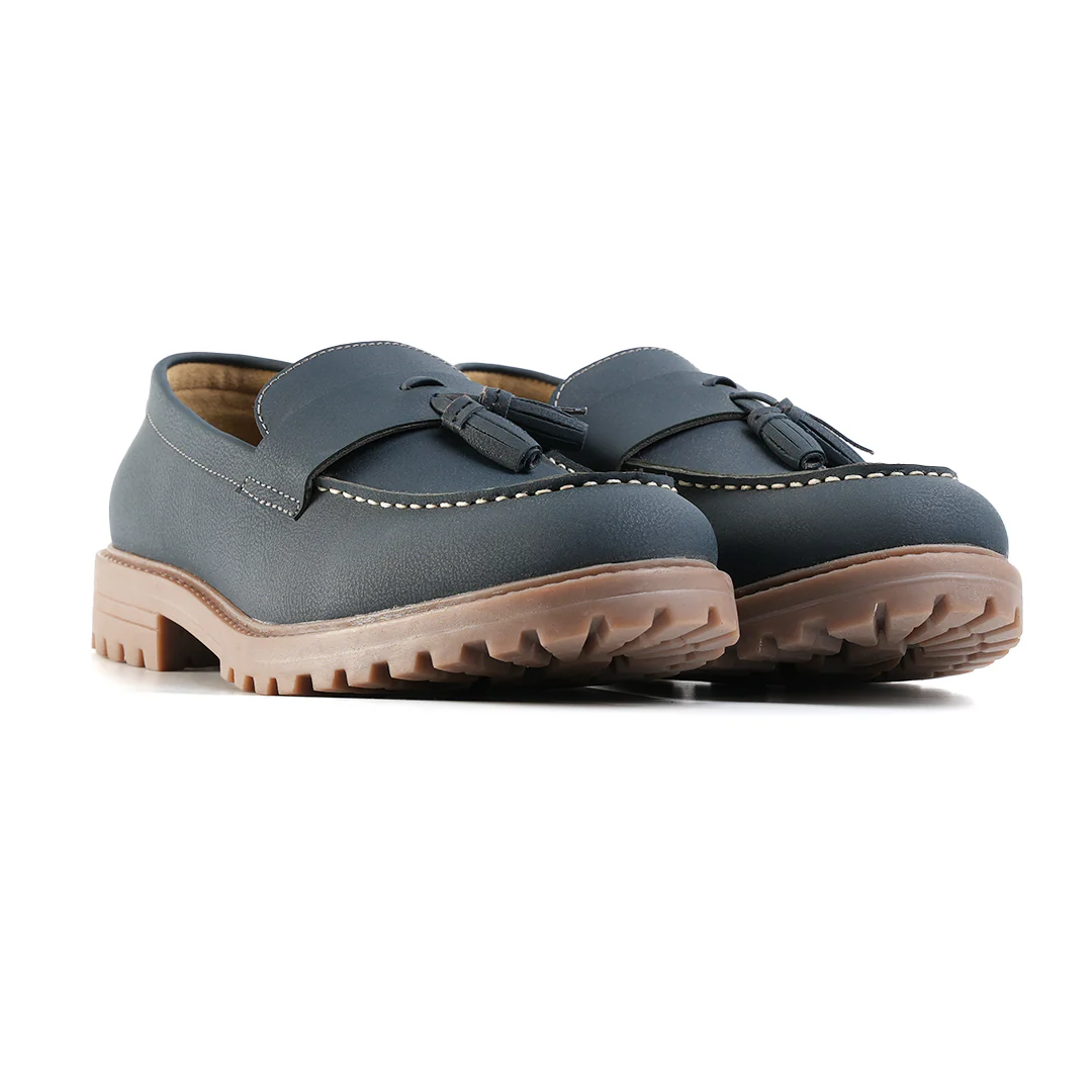 Monkstory Cosmopolitan Bold Tassel Loafers - Blue - Image 7
