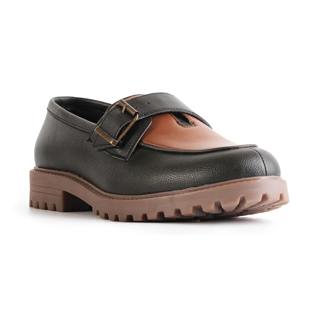 Monkstory Cosmopolitan Buckled Loafers  - Olive/Tan - Image 7