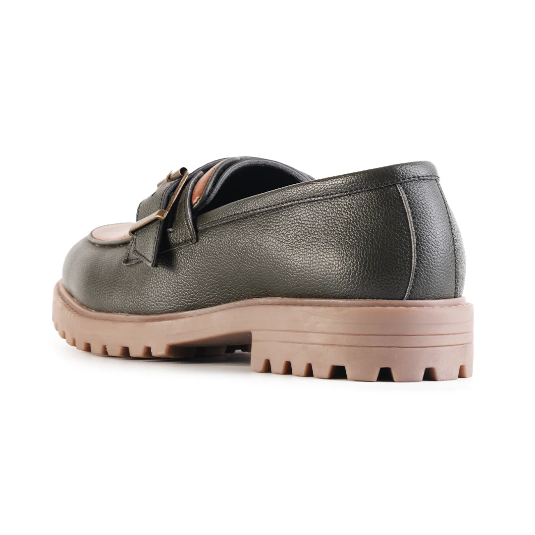 Monkstory Cosmopolitan Buckled Loafers  - Olive/Tan - Image 8