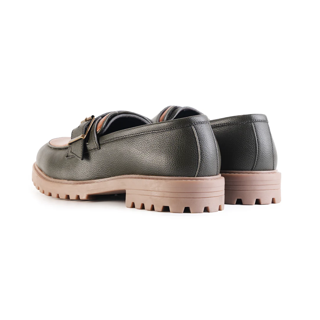Monkstory Cosmopolitan Buckled Loafers  - Olive/Tan - Image 9