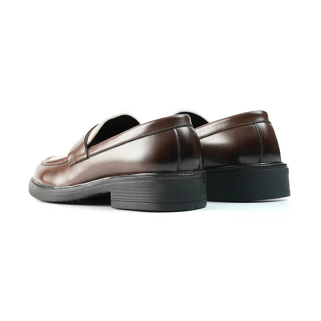 Monkstory Cosmopolitan Contrast Penny Loafers - Brown/Beige - Image 5