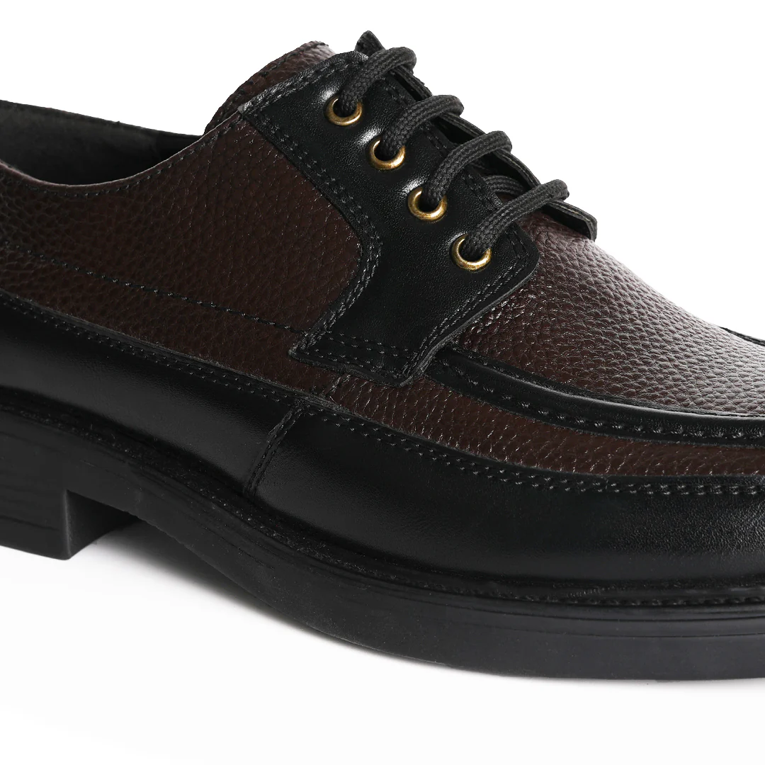 Monkstory Cosmopolitan Derby Lace-Ups - Black/Brown - Image 5