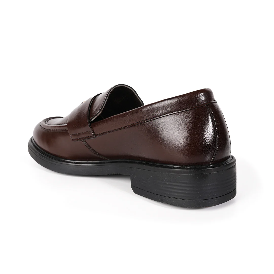 Monkstory Cosmopolitan Gold Embellished Penny Loafers - Brown - Image 7