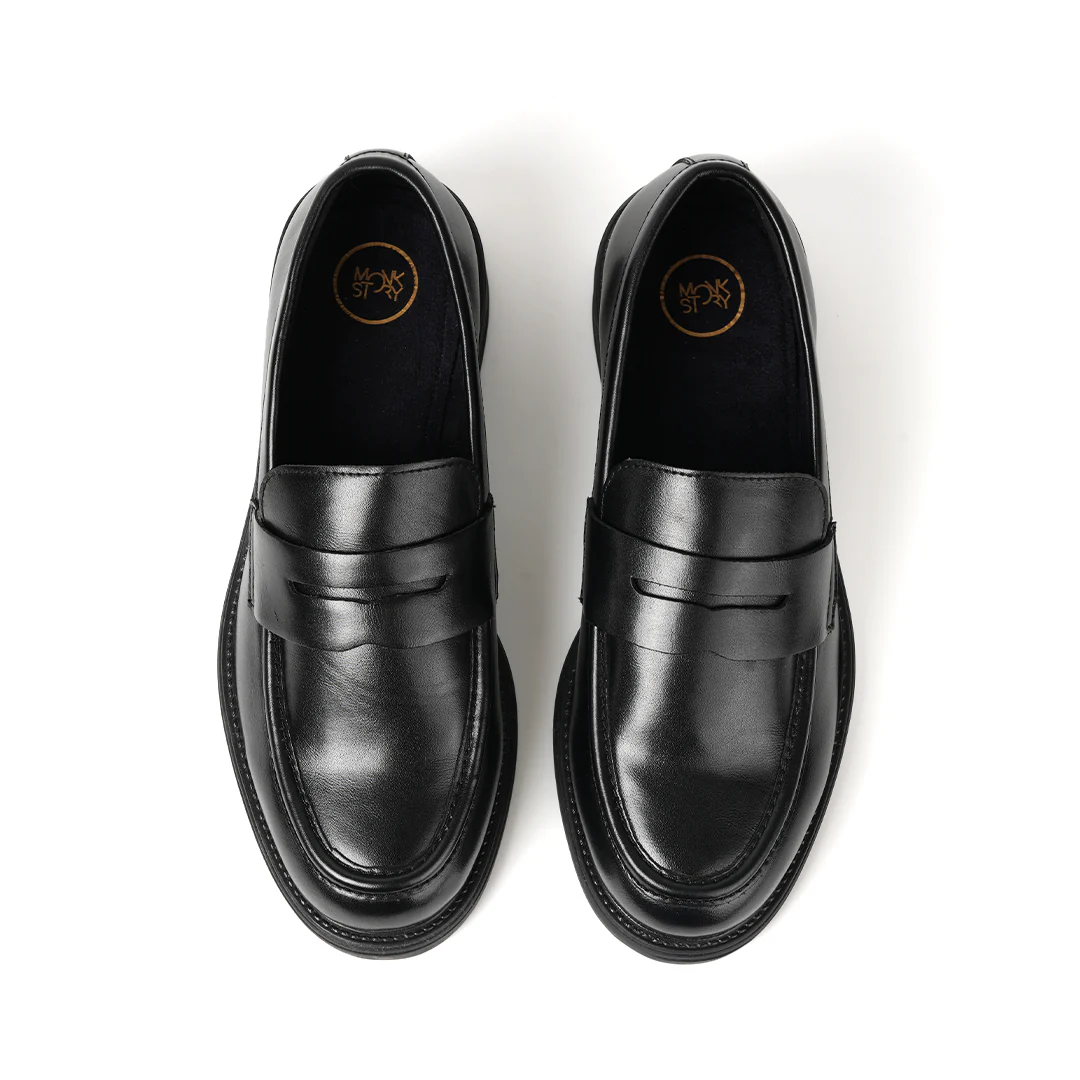 Monkstory Cosmopolitan Penny Loafers - Black - Image 11