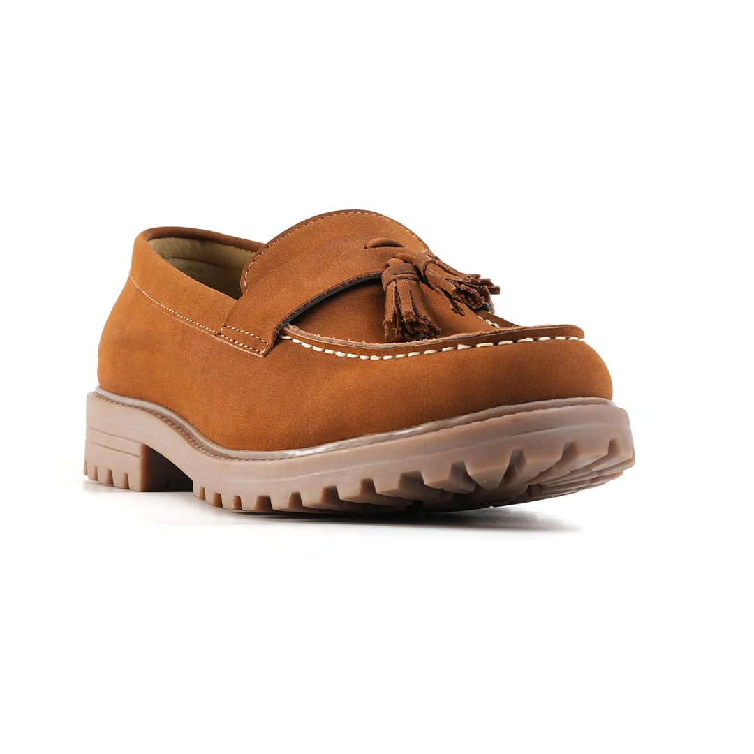 Monkstory Cosmopolitan Rugged Tassel Loafers - Tan - Image 3