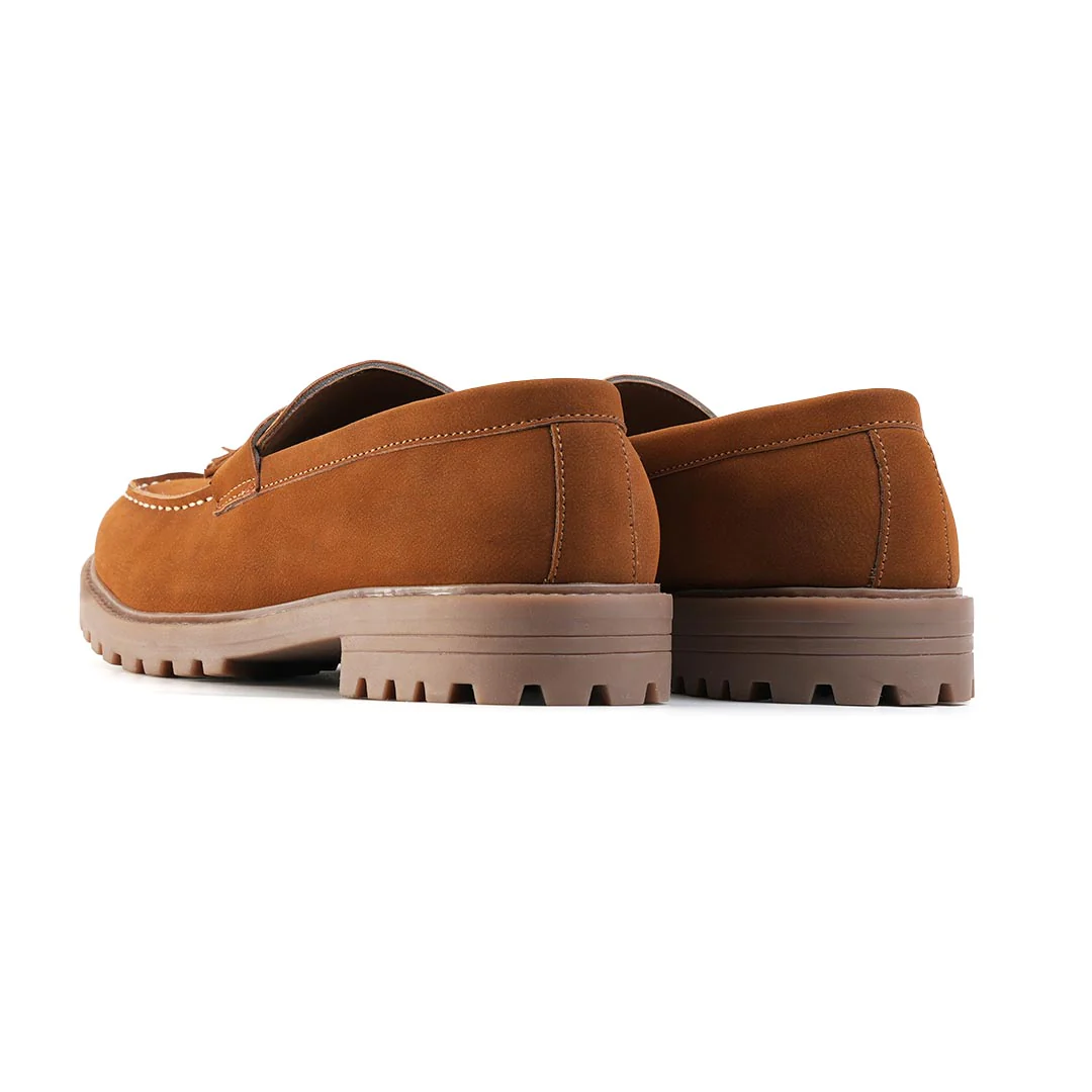 Monkstory Cosmopolitan Rugged Tassel Loafers - Tan - Image 5