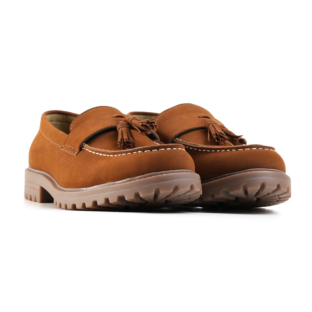 Monkstory Cosmopolitan Rugged Tassel Loafers - Tan - Image 6