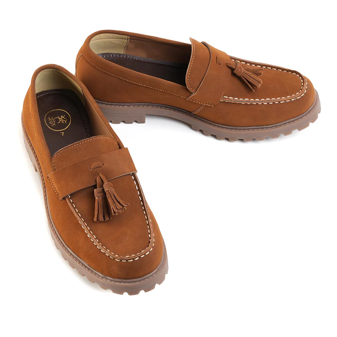 Monkstory Cosmopolitan Rugged Tassel Loafers - Tan - Image 7