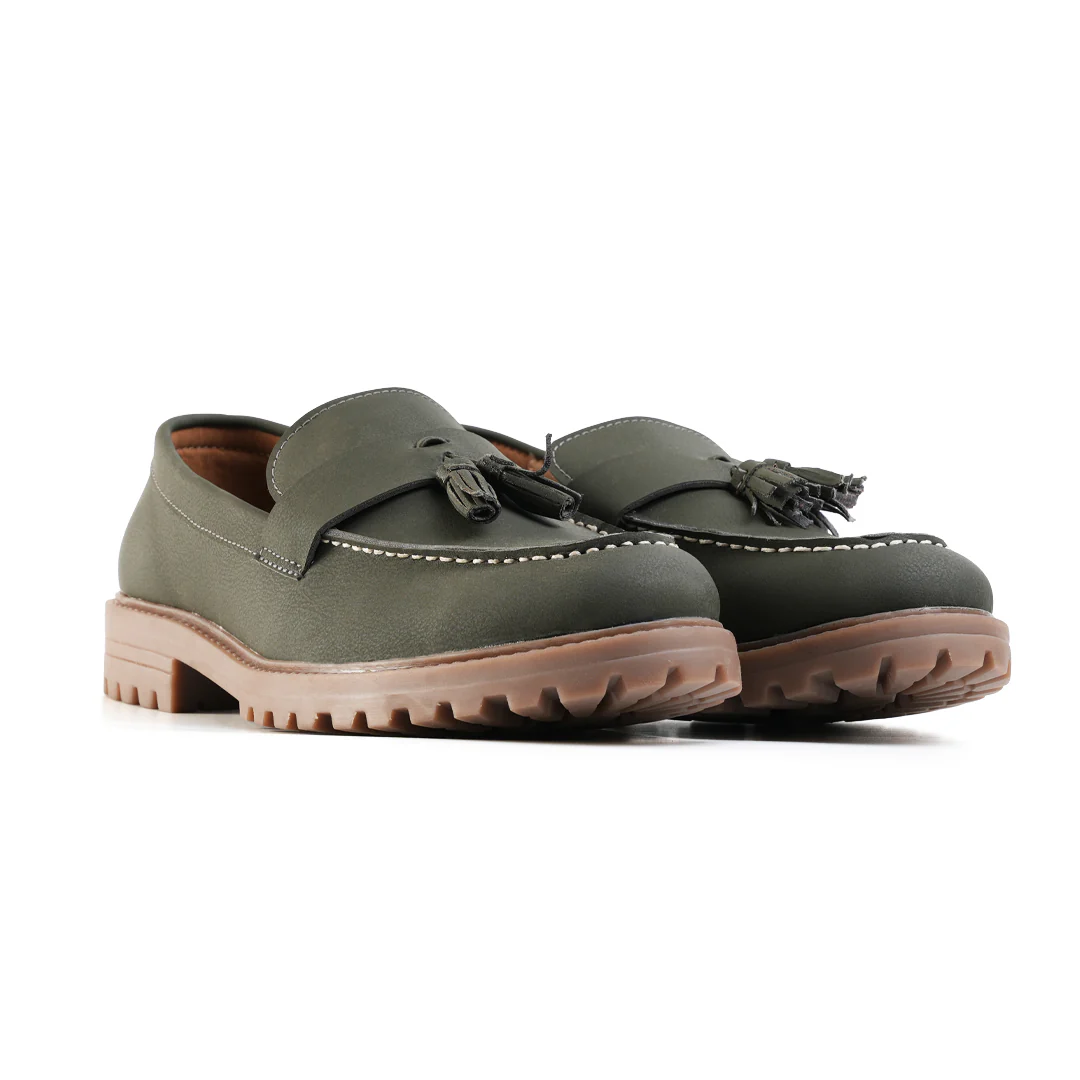 Monkstory Cosmopolitan Urban Tassel Loafers  - Olive - Image 5