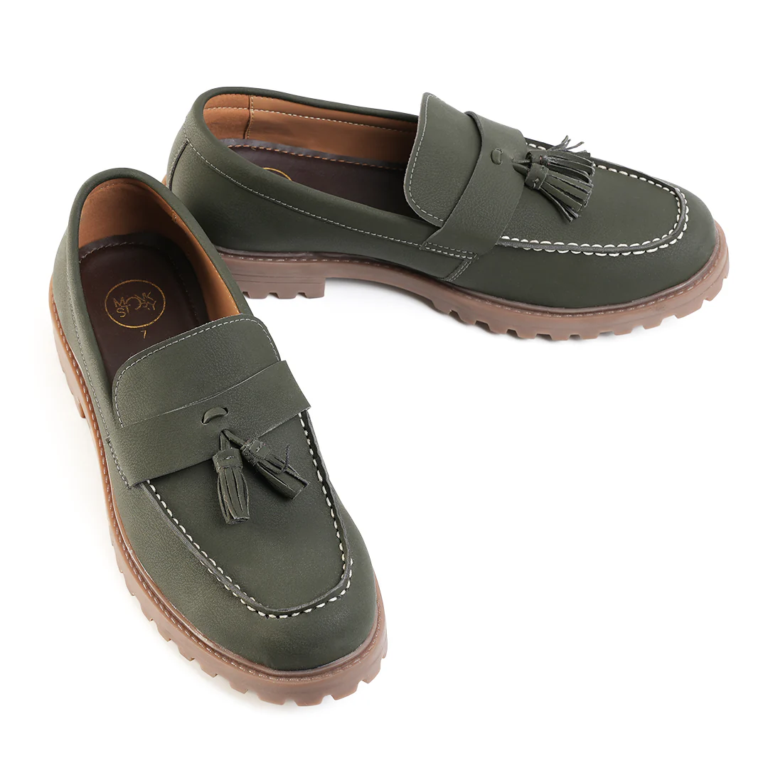 Monkstory Cosmopolitan Urban Tassel Loafers  - Olive - Image 7