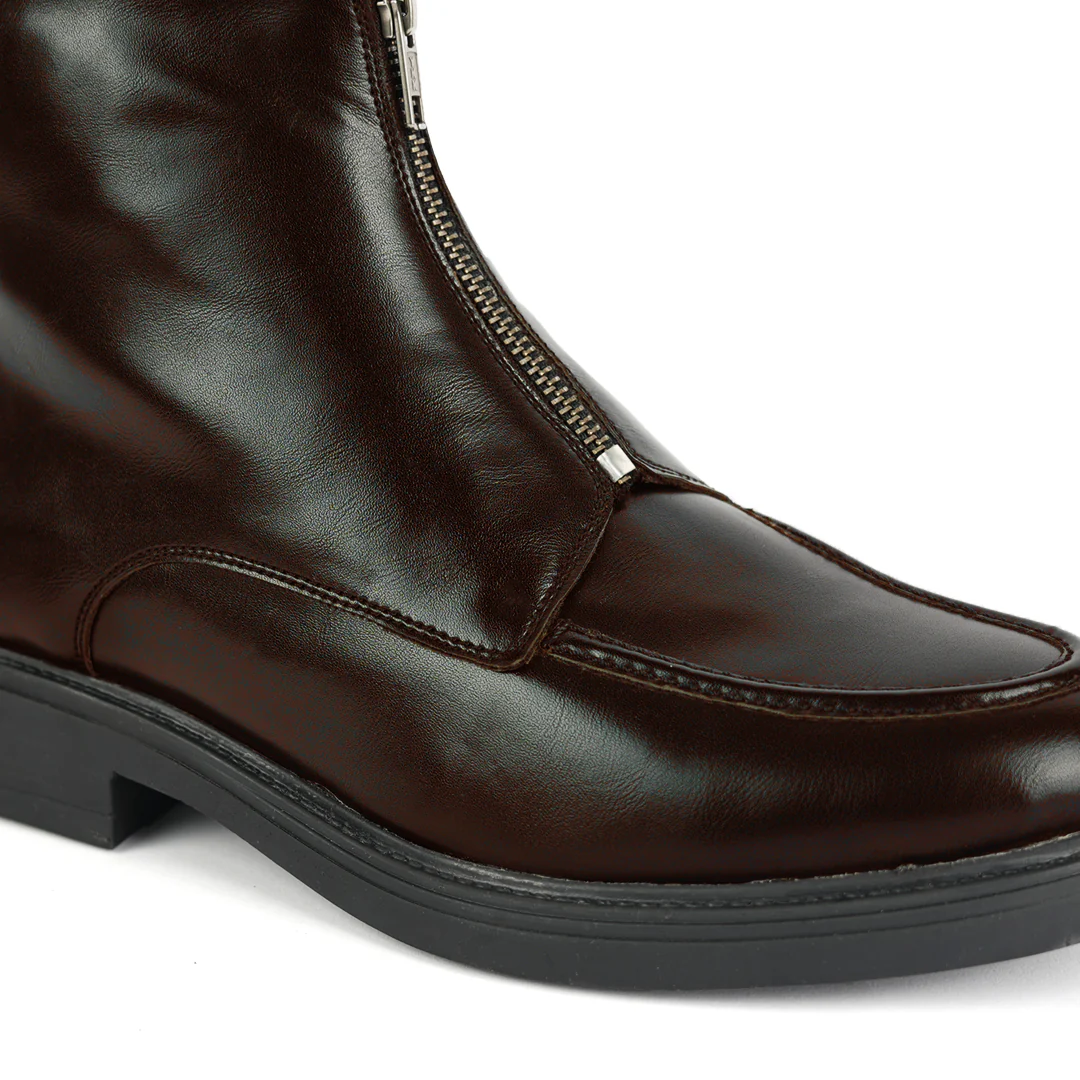 Monkstory Cosmopolitan Zip-Up Boots  - Brown - Image 3