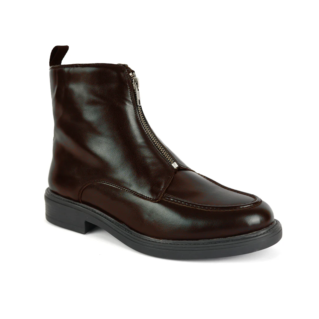 Monkstory Cosmopolitan Zip-Up Boots  - Brown - Image 4