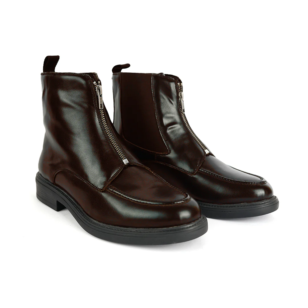 Monkstory Cosmopolitan Zip-Up Boots  - Brown - Image 5