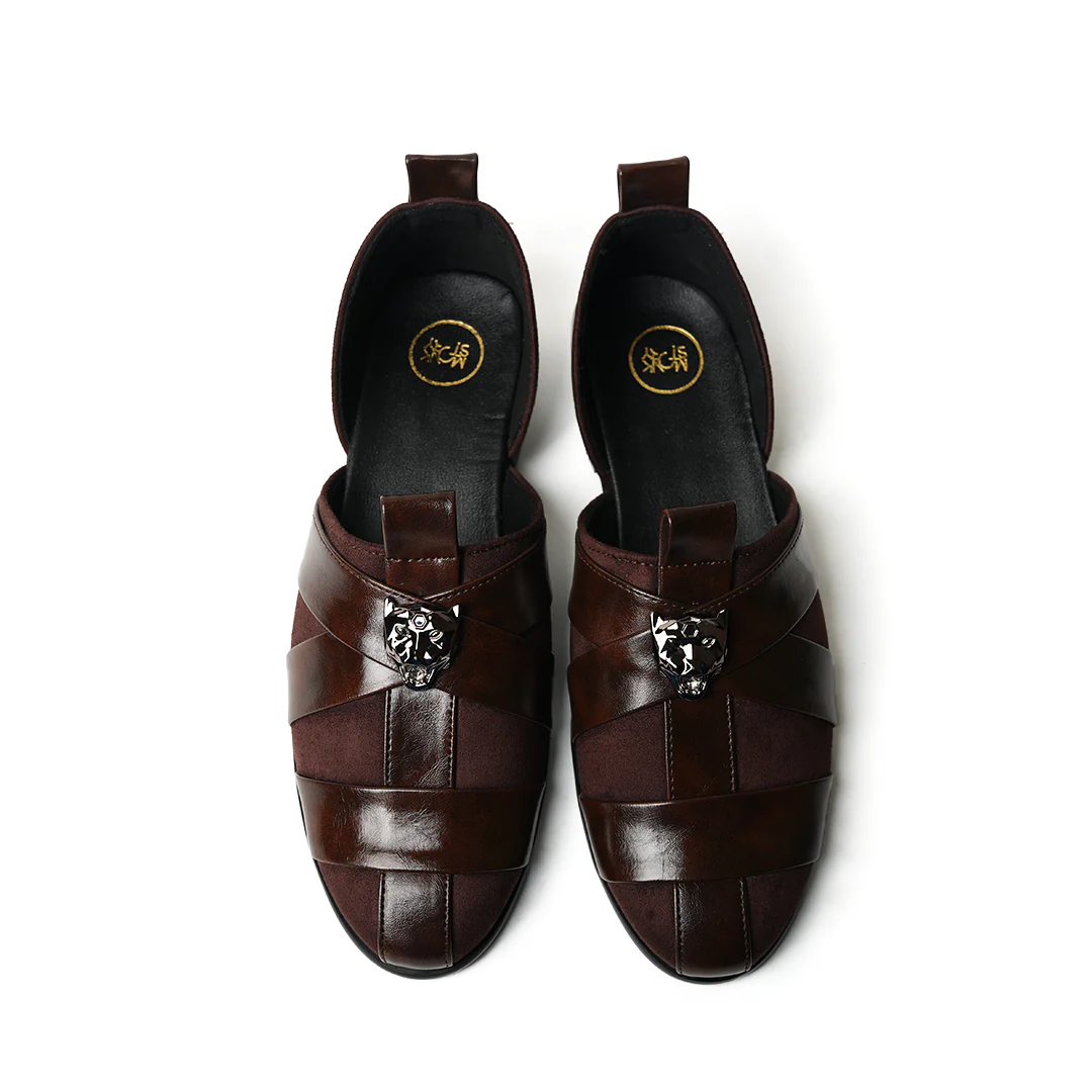 Monkstory Criss Cross Slip-On Sandal - Brown - Image 7