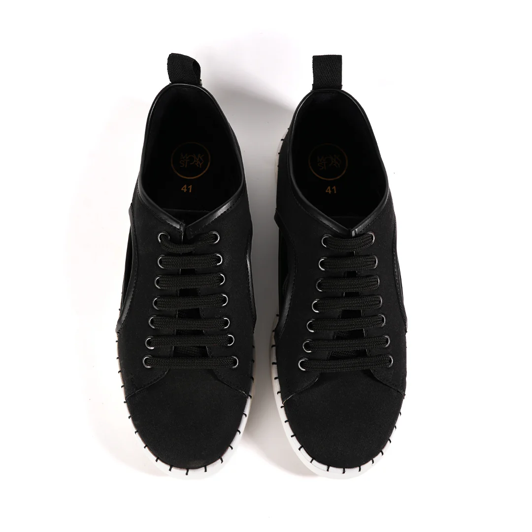 Monkstory Cut-Out Sneakers - Black - Image 12