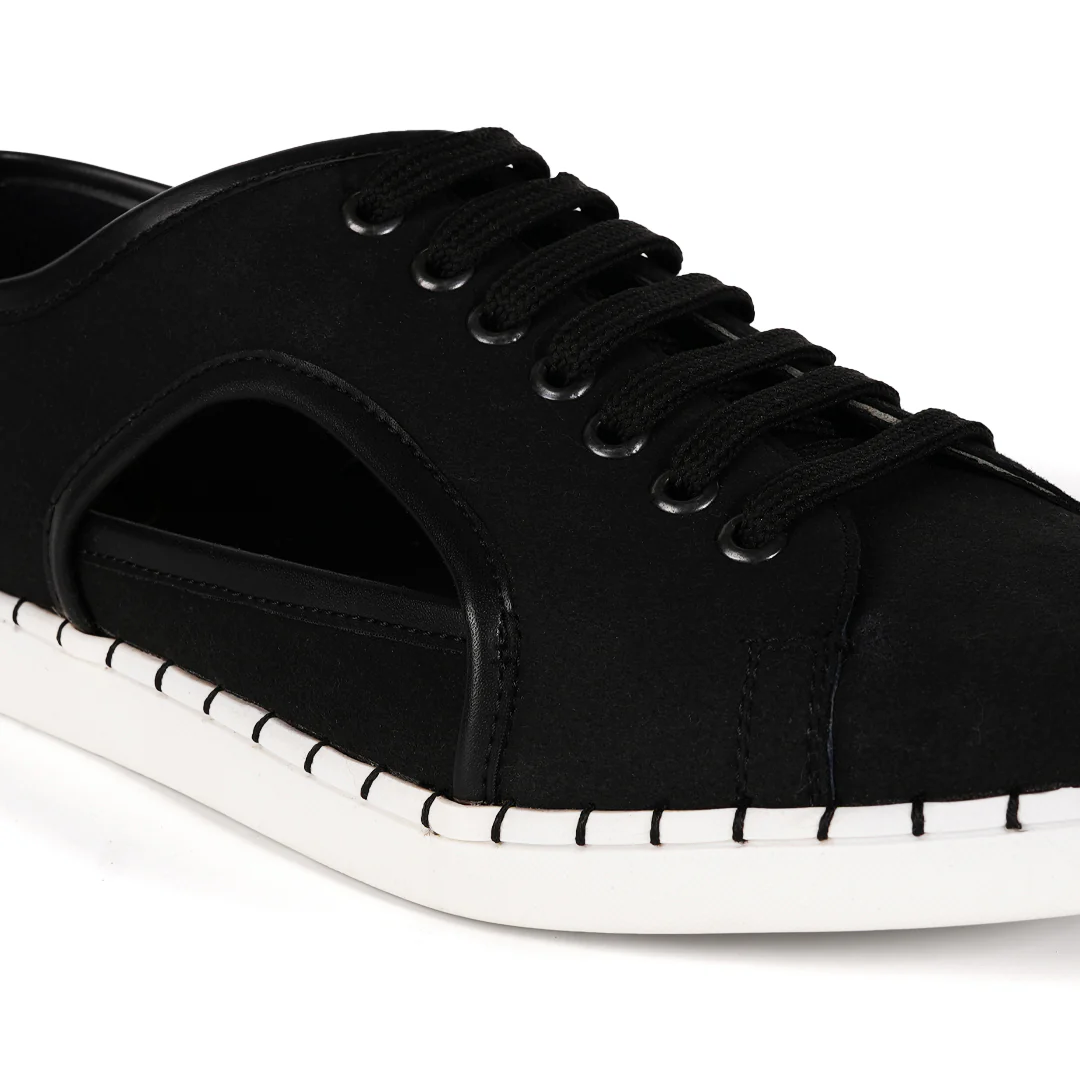 Monkstory Cut-Out Sneakers - Black - Image 7