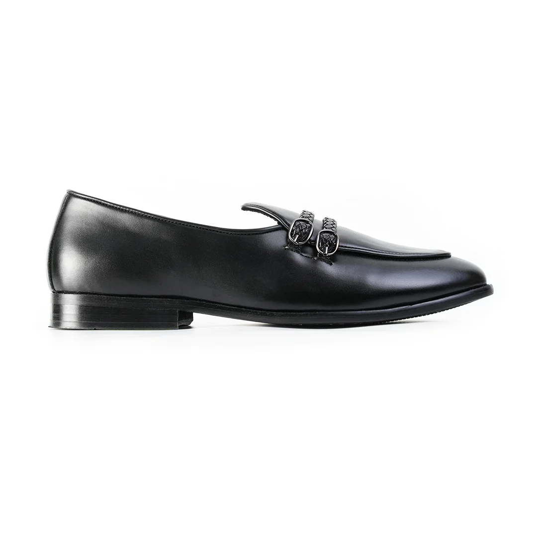 Monkstory Twin Braided-Bit Loafers – Black - Image 3