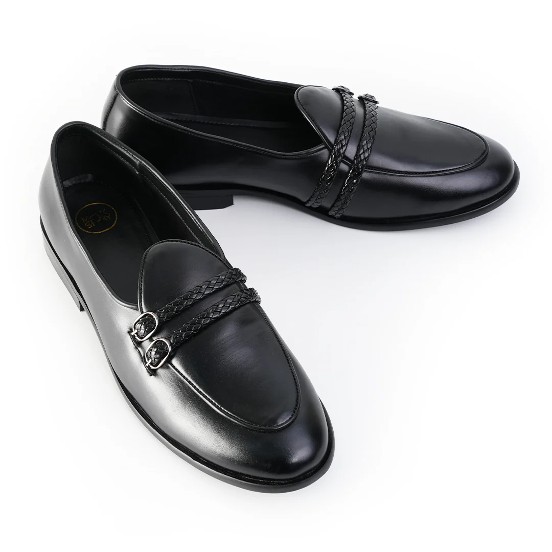 Monkstory Twin Braided-Bit Loafers – Black - Image 5